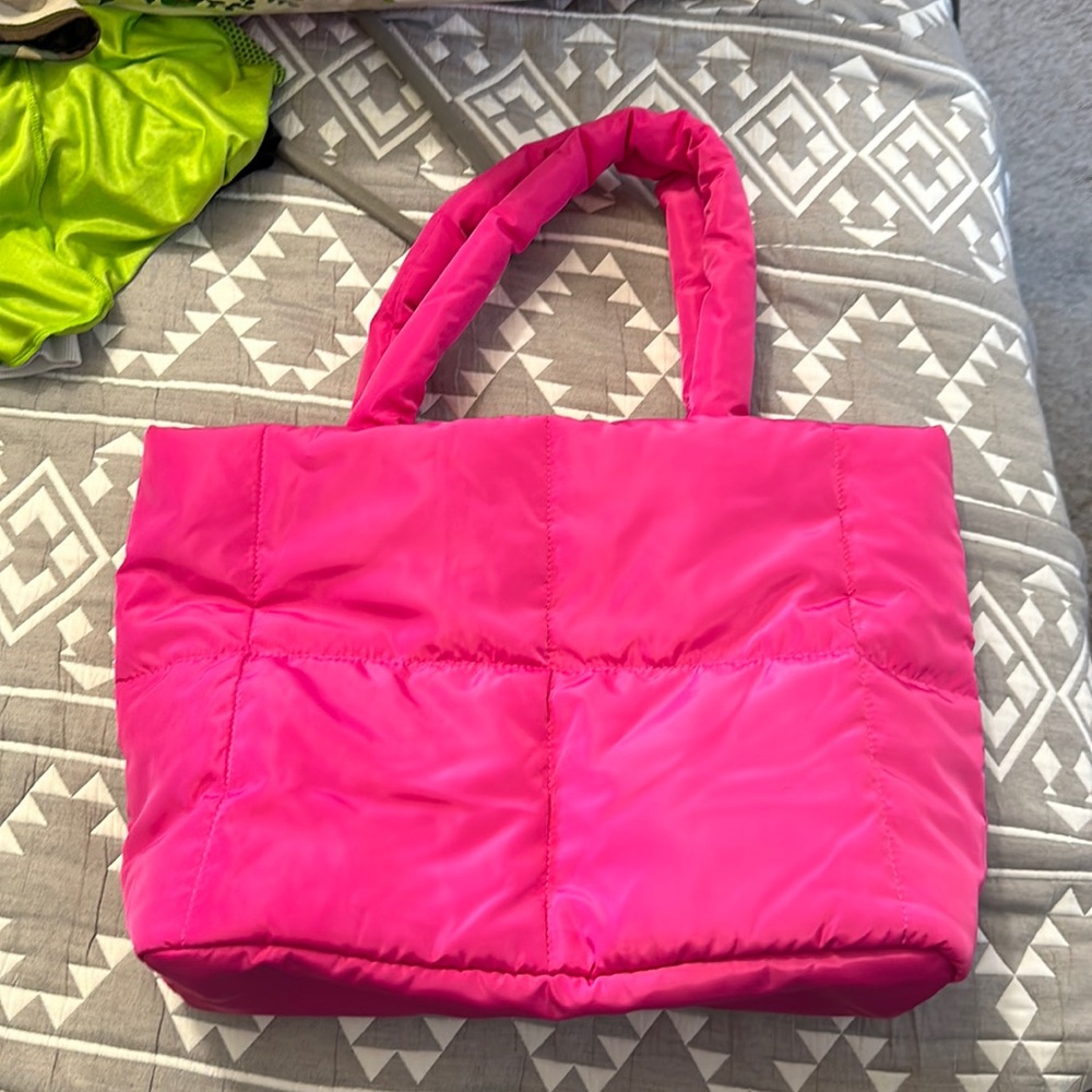 HOT PINK Quilted Puffer Bag